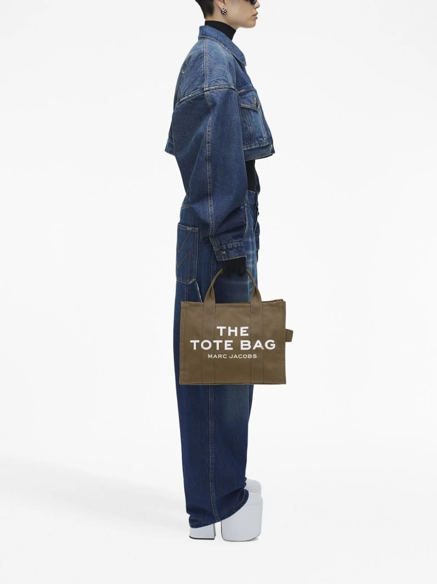 Geanta de mana Marc Jacobs verde din material textil - Img 3