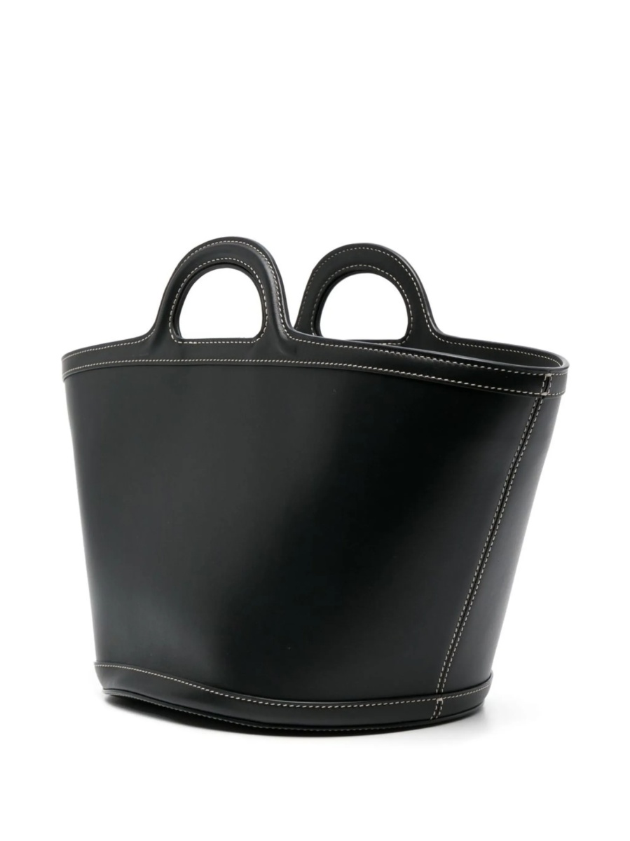 Geanta de mana Marni neagra din piele si aluminium - Img 3