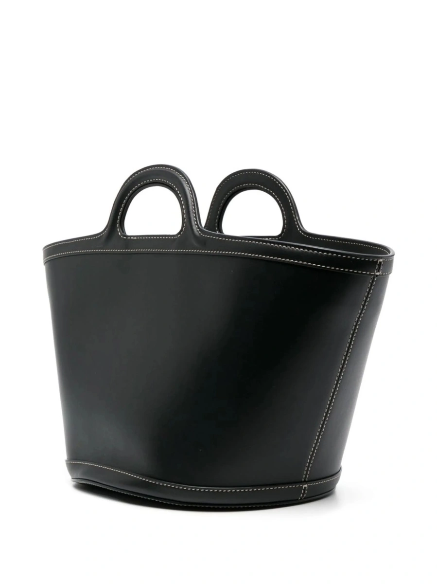 Geanta de mana Marni neagra din piele si aluminium - Img 3