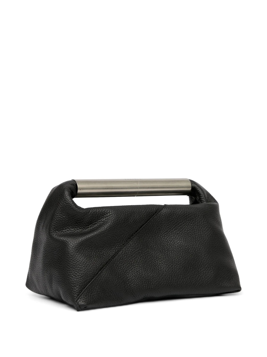 Geanta de mana MM6 Maison Margiela neagra din metal si piele - Img 4