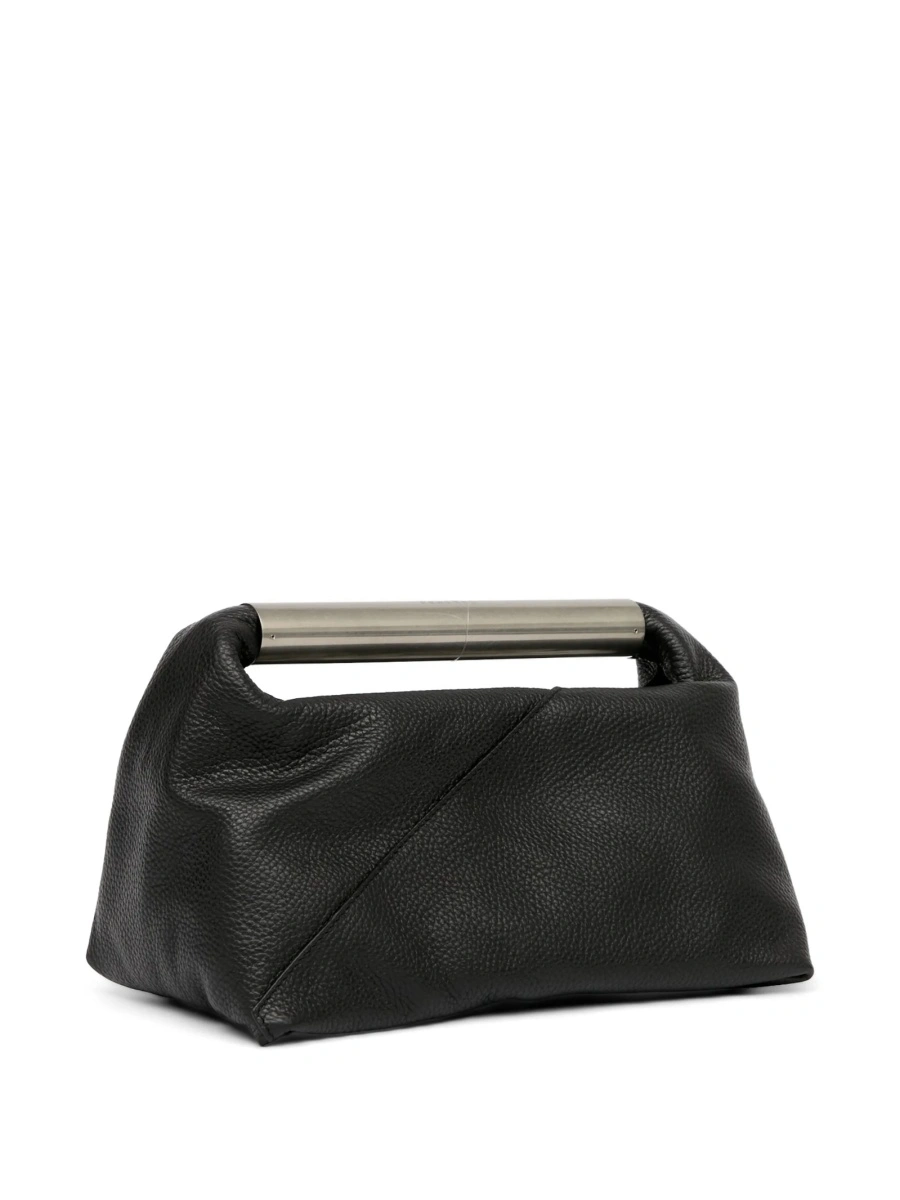 Geanta de mana MM6 Maison Margiela neagra din metal si piele - Img 4