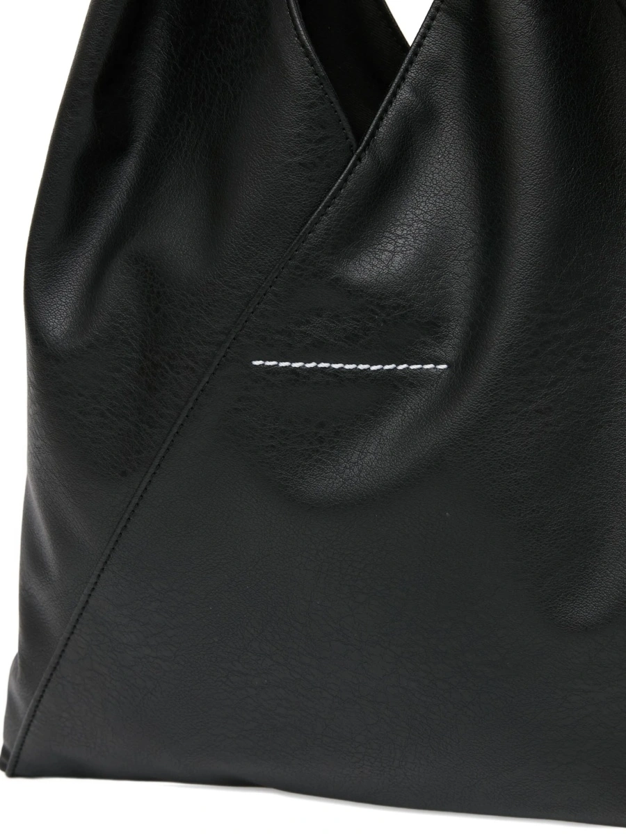 Geanta de mana MM6 Maison Margiela neagra din piele si poliuretan - Img 5