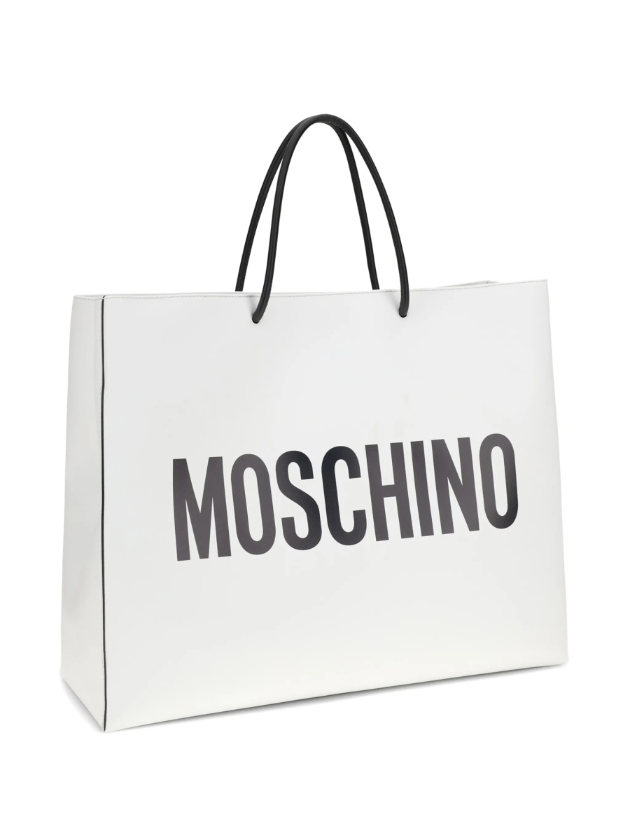 Geanta de mana Moschino alba din piele - Img 4