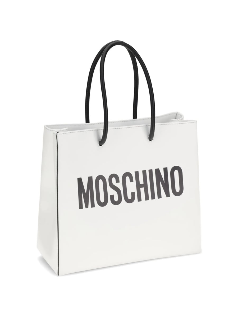 Geanta de mana Moschino alba din piele - Img 4