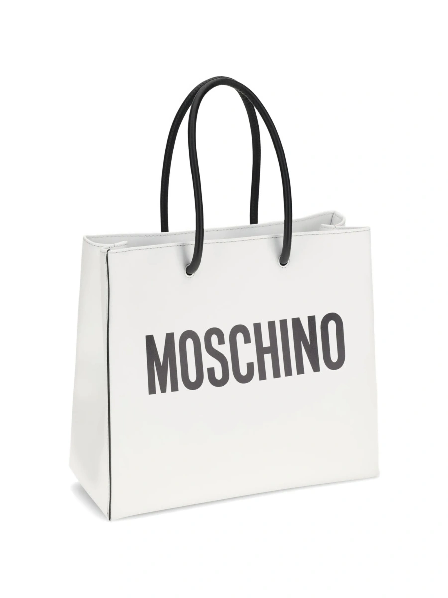 Geanta de mana Moschino alba din piele - Img 4