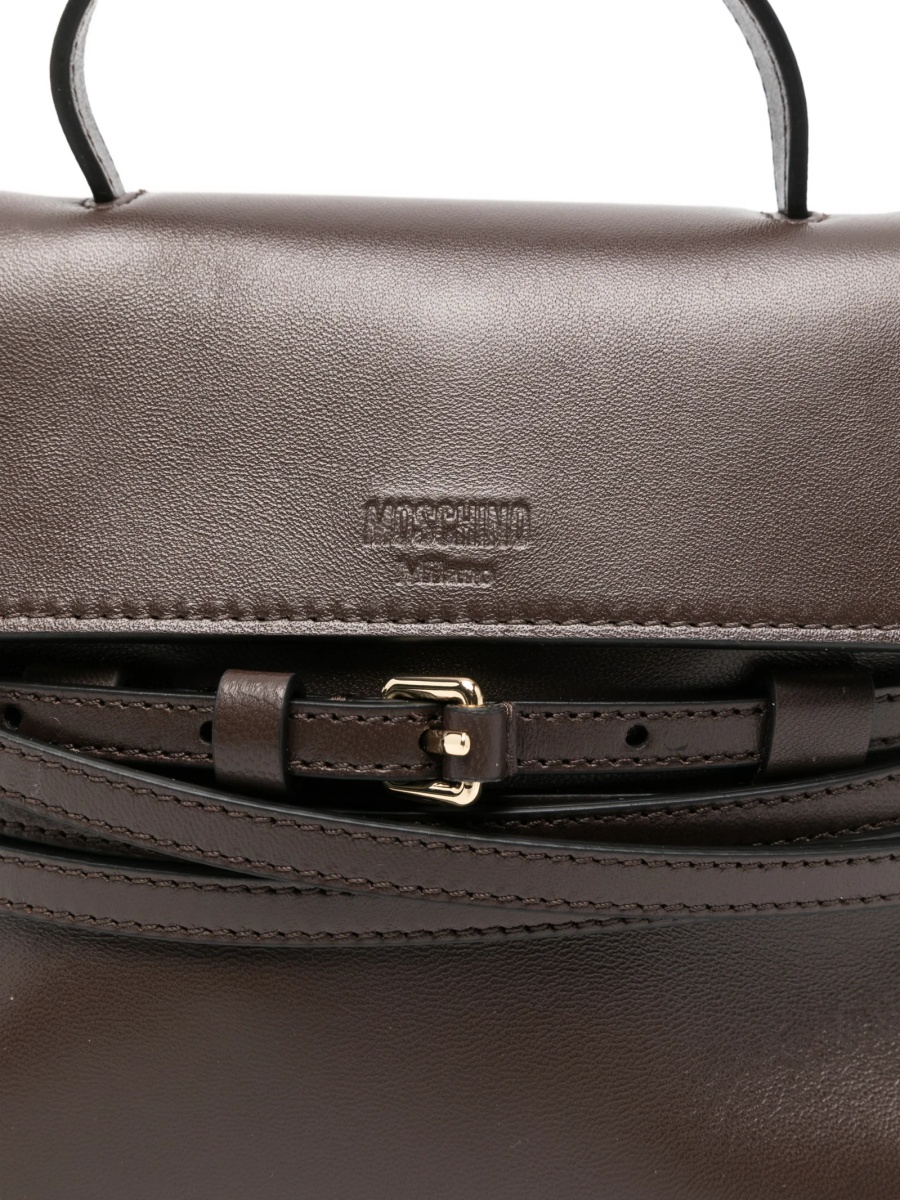 Geanta de mana Moschino maro din piele - Img 4