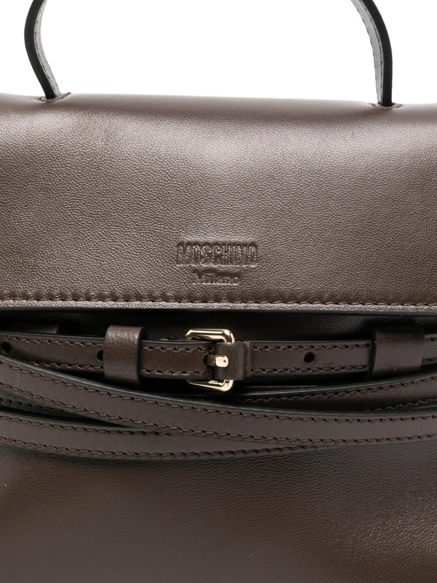 Geanta de mana Moschino maro din piele - Img 4