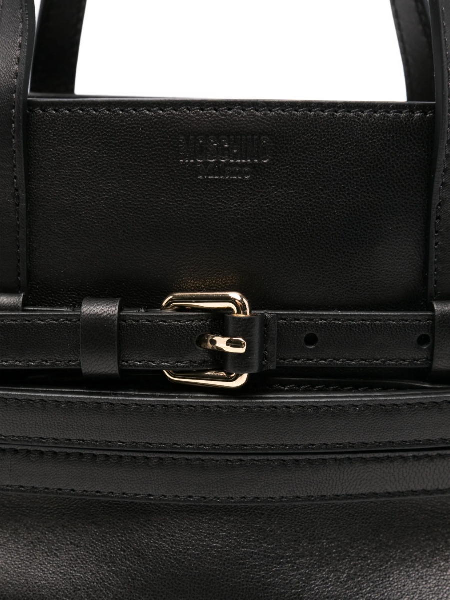 Geanta de mana Moschino neagra din piele - Img 4
