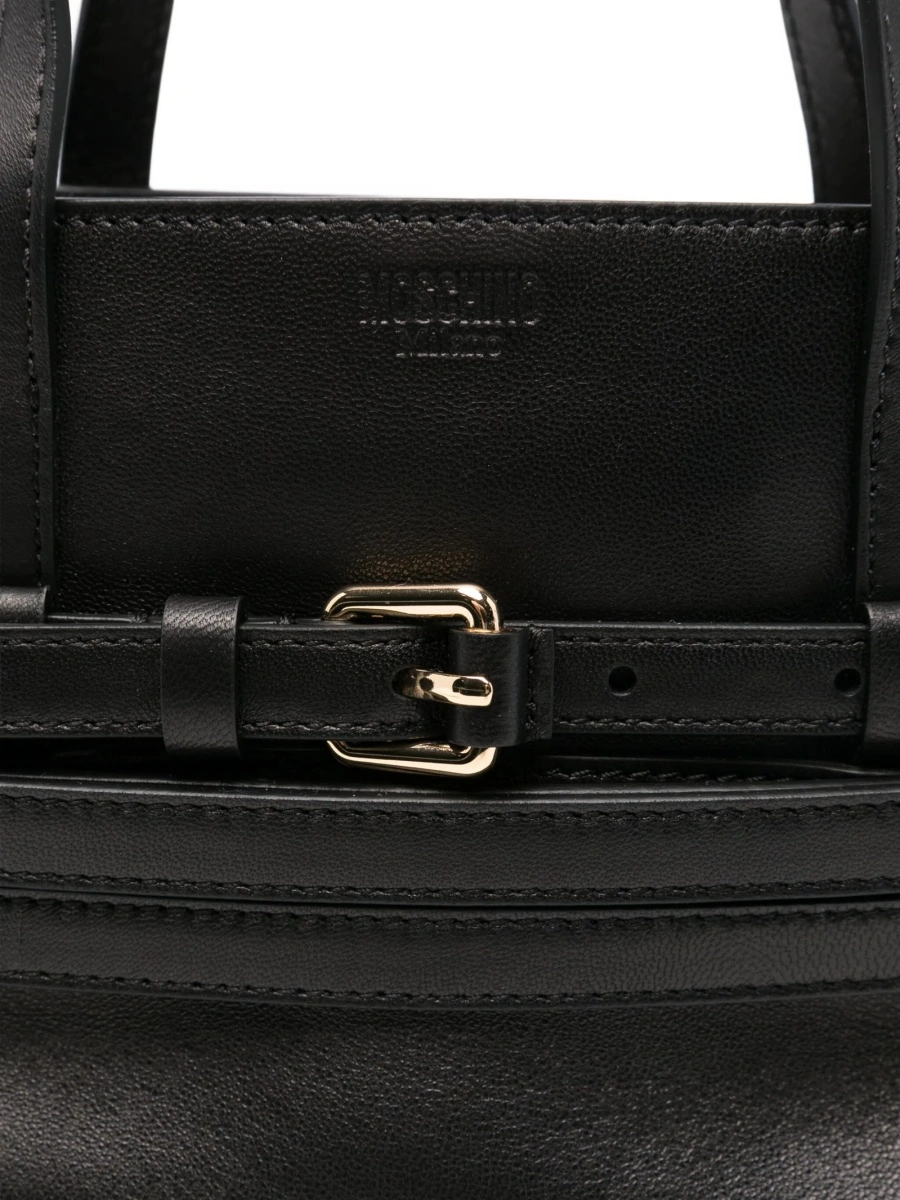 Geanta de mana Moschino neagra din piele - Img 4