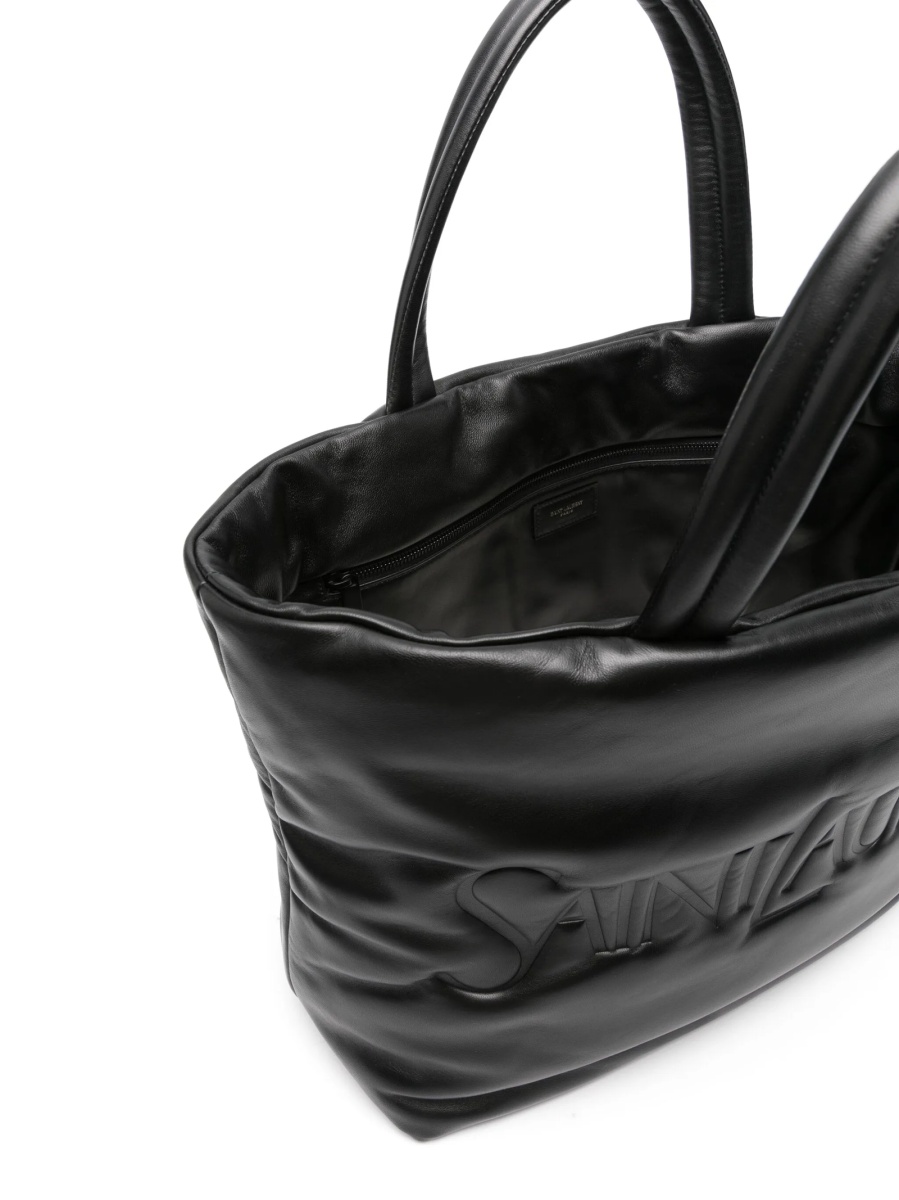 Geanta de mana Saint Laurent neagra din piele si metal - Img 5