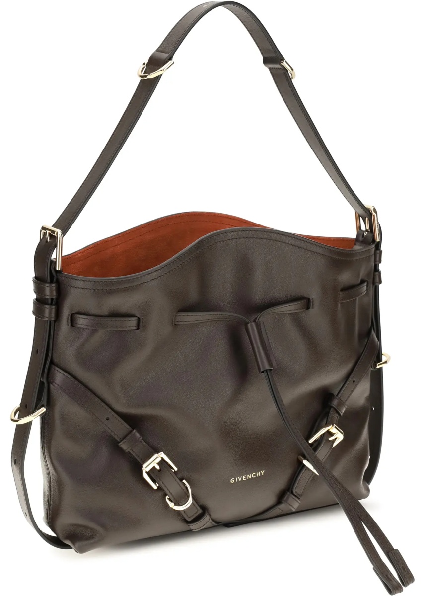 Geanta de mana Small Voyou Bucket Handbag in glossy leather - Img 2