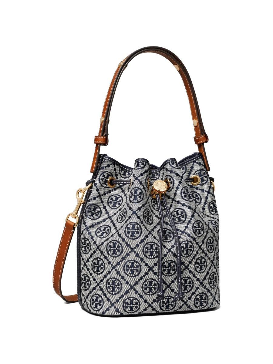 Geanta de mana Tory Burch albastra din bumbac si polyester - Img 2
