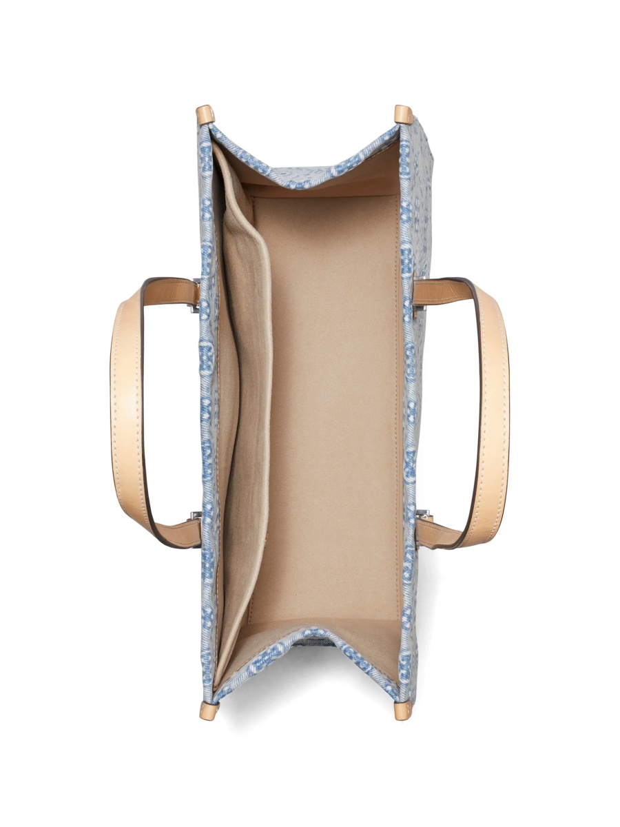 Geanta de mana Tory Burch albastra din denim si elastan - Img 4