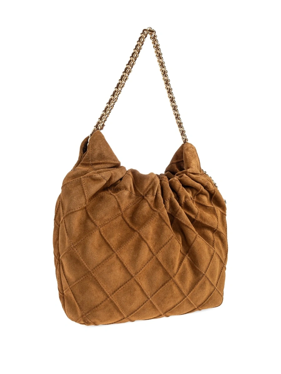 Geanta de mana Tory Burch maro din piele intoarsa - Img 3