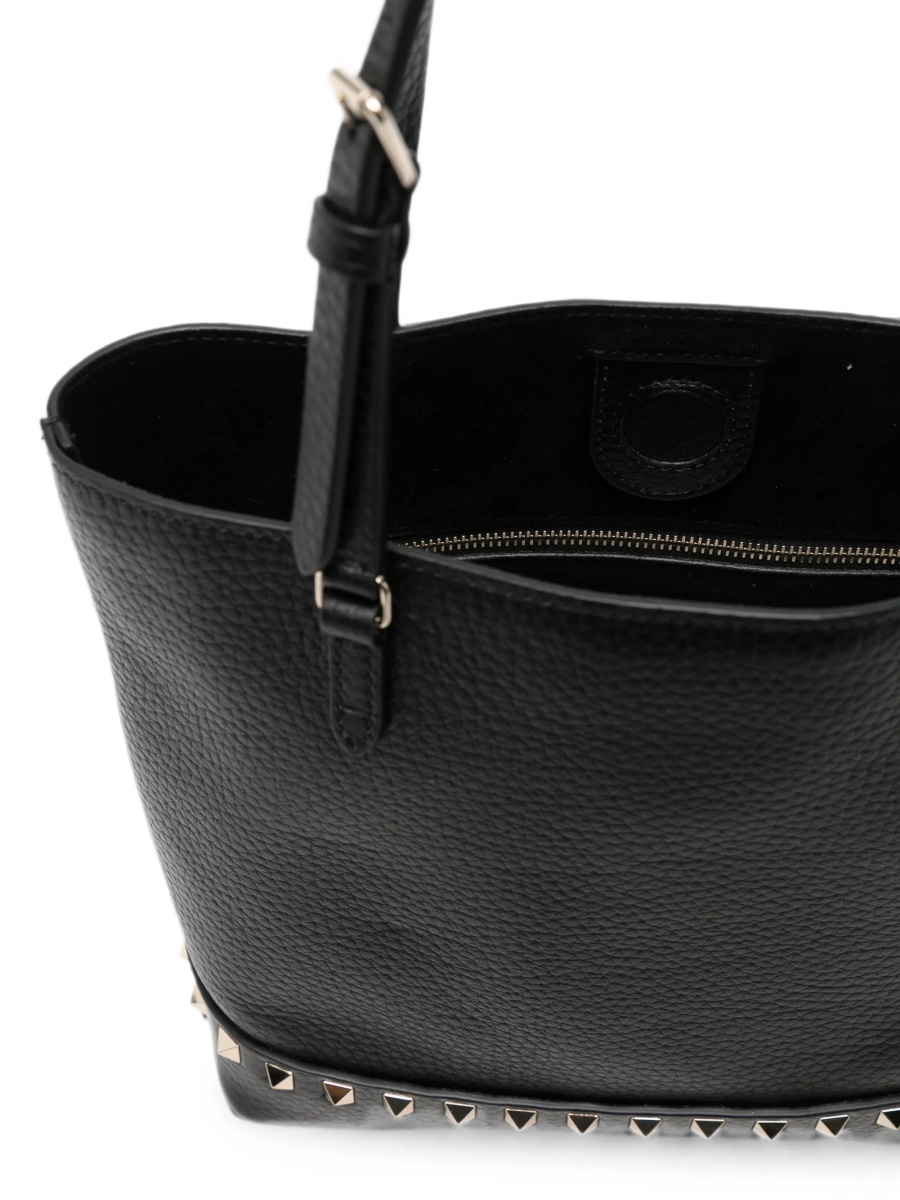 Geanta de mana Valentino Garavani Rockstud neagra din piele - Img 5
