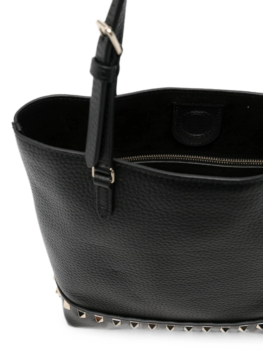 Geanta de mana Valentino Garavani Rockstud neagra din piele - Img 5