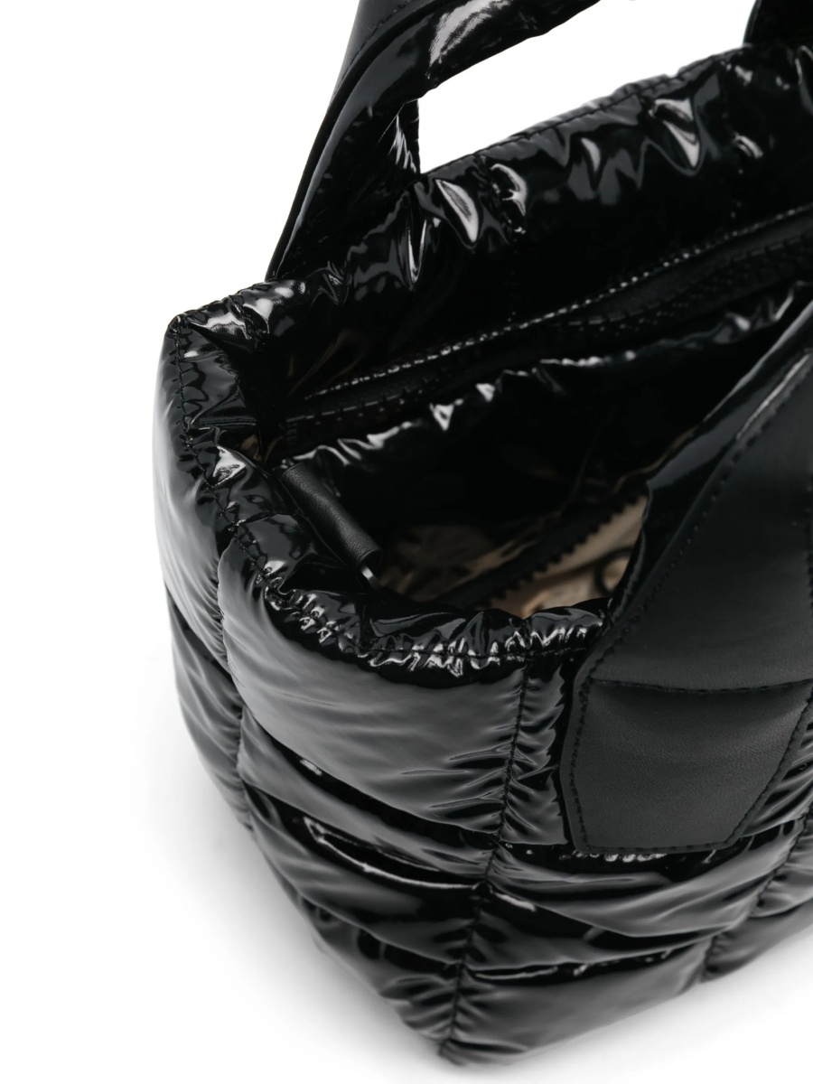 Geanta de mana VEECOLLECTIVE neagra din piele reciclata si nylon - Img 5