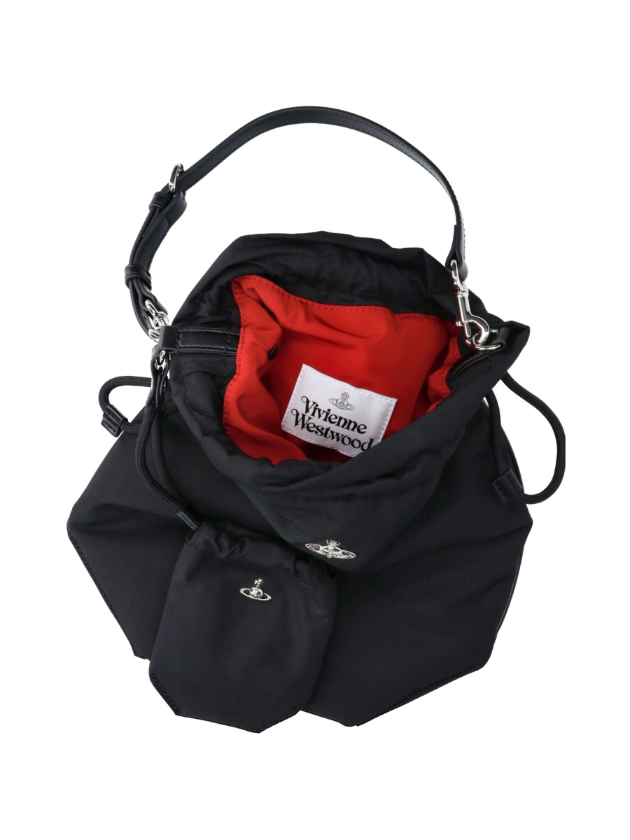 Geanta de mana Vivienne Westwood neagra din nylon - Img 5