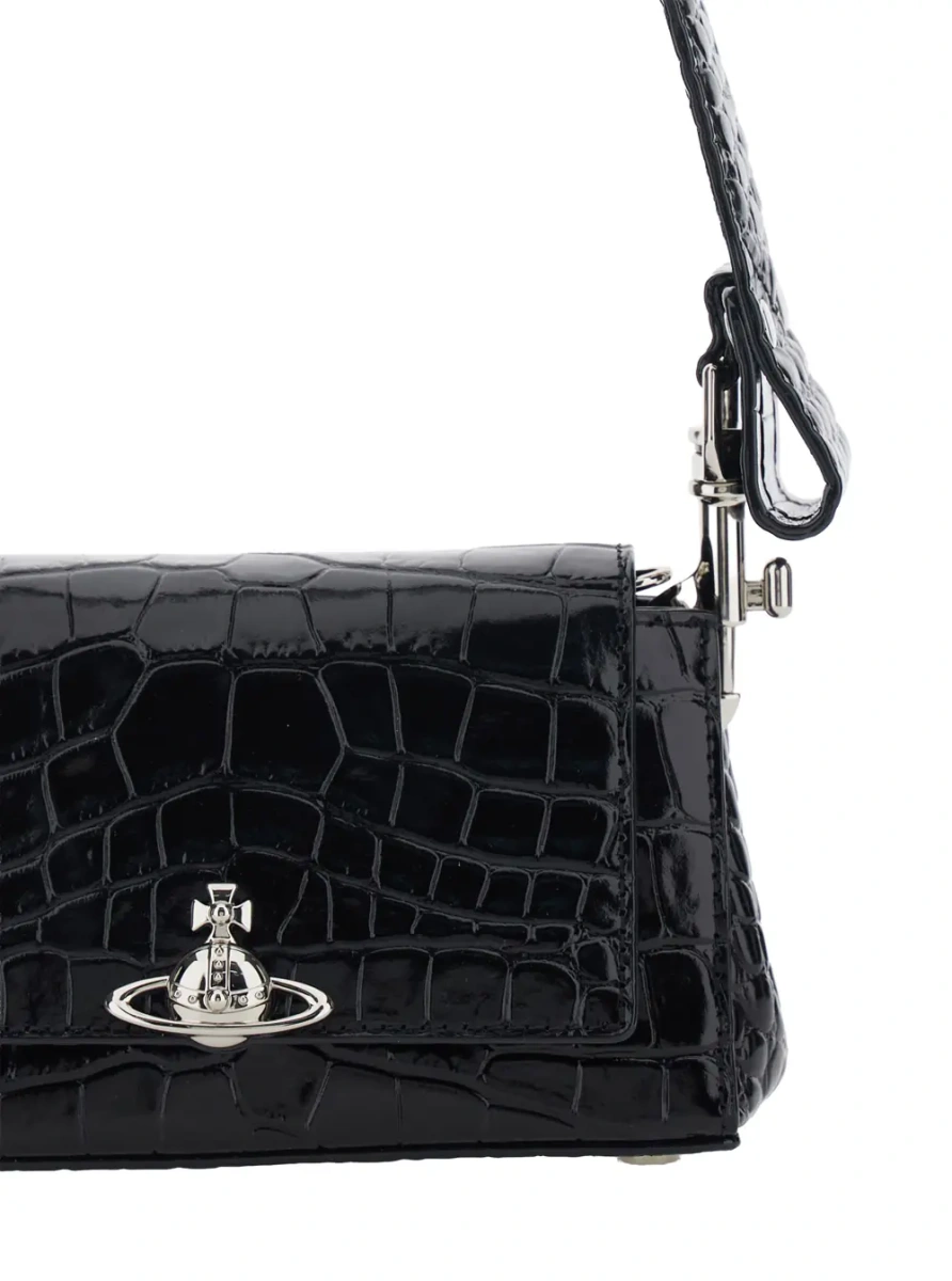Geanta de mana Vivienne Westwood neagra din piele 'Hazel' - Img 3