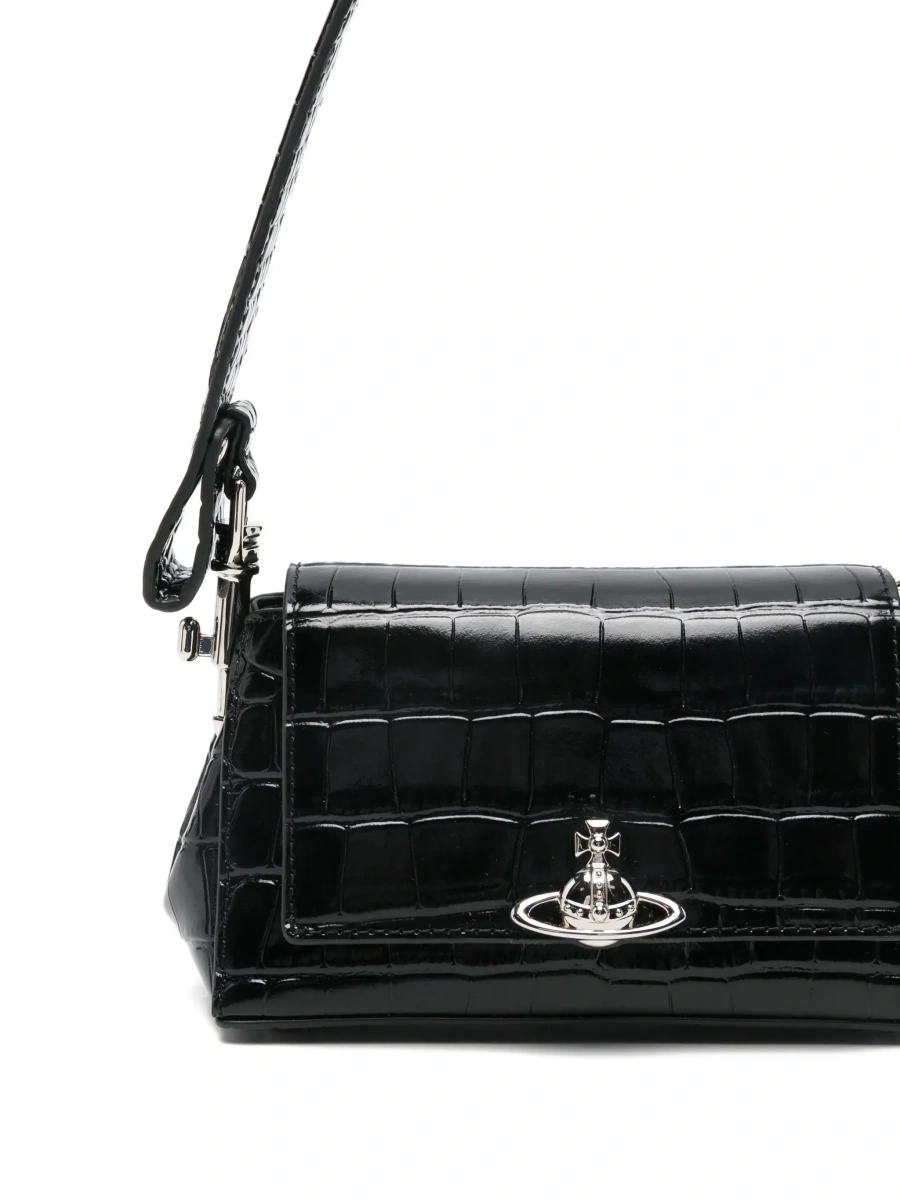 Geanta de mana Vivienne Westwood neagra din piele 'Hazel' - Img 6