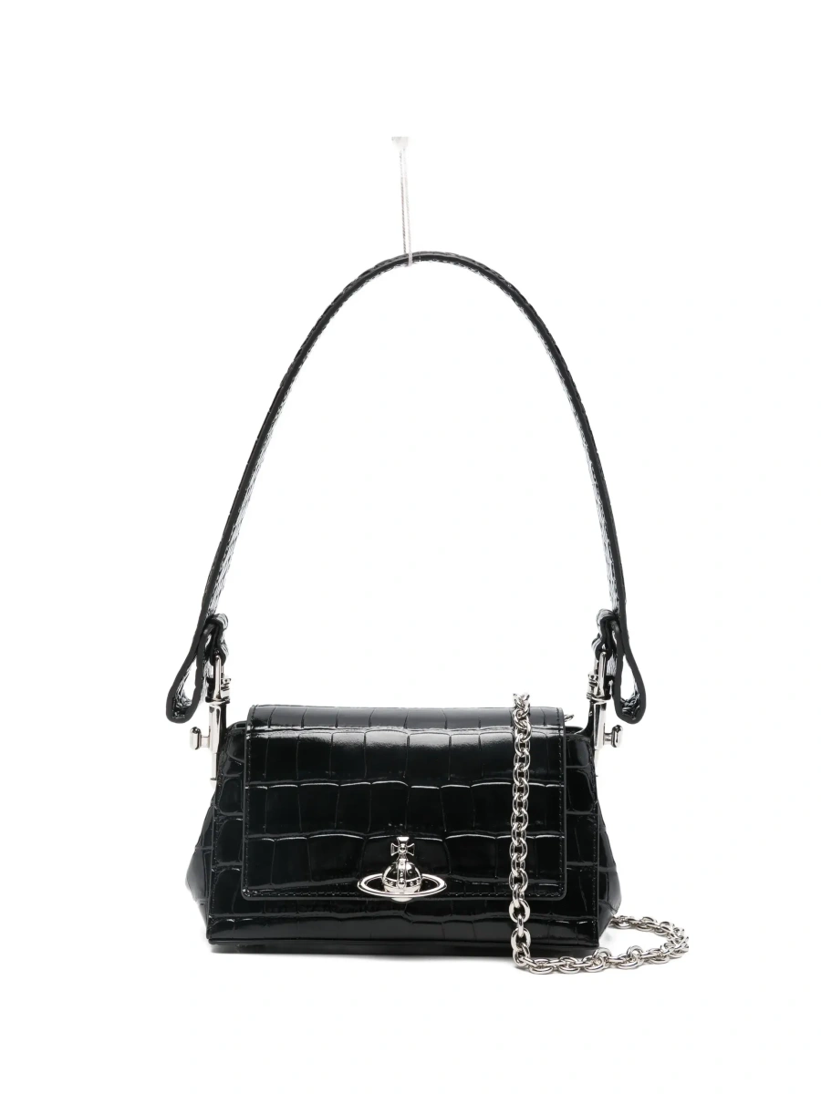 Geanta de mana Vivienne Westwood neagra din piele 'Hazel' - Img 8