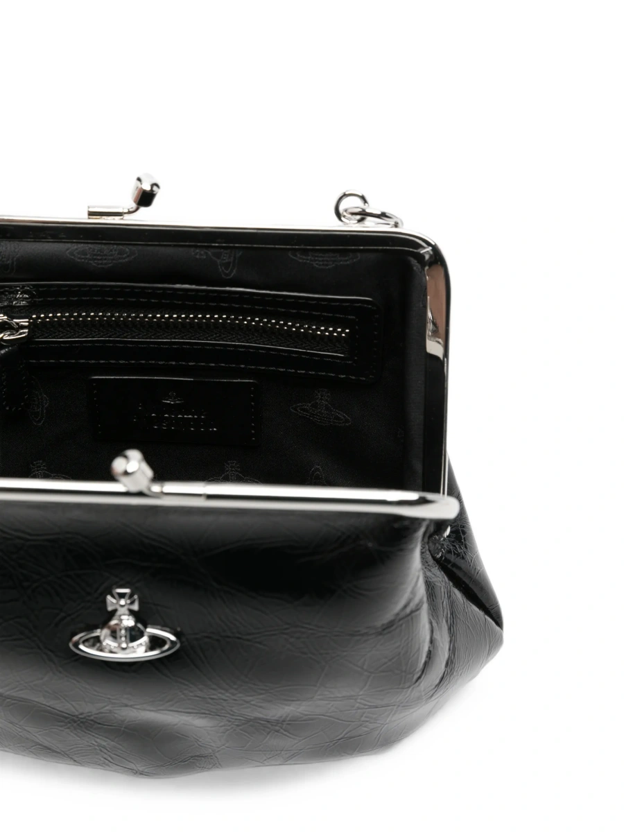 Geanta de mana Vivienne Westwood neagra din piele - Img 5