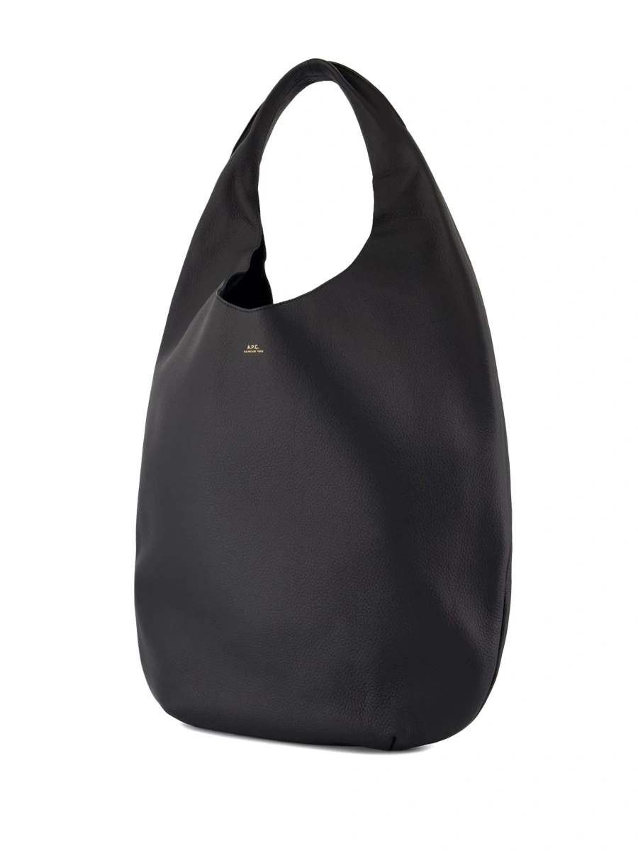 Geanta de umar A.P.C. neagra din piele - Img 3