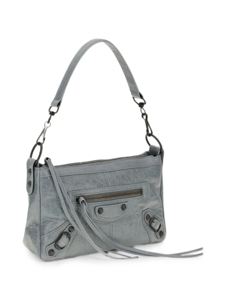 Geanta de umar Balenciaga albastra din piele - Img 2