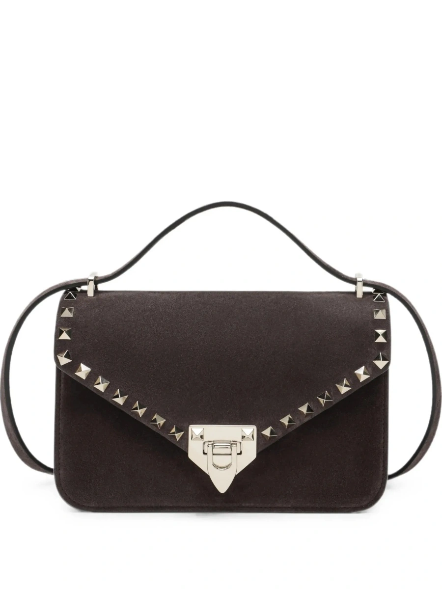 Geanta de umar Brown Crossbody bag with Envelope Design and Rockstud Decoration in Suede for Women - Img 8