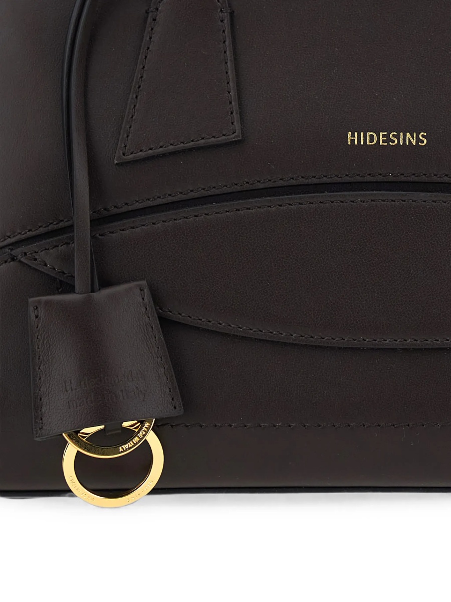Geanta de umar Brown Small Shoulder bag with Front Pocket and Logo lettering in Leather for Women - Img 5