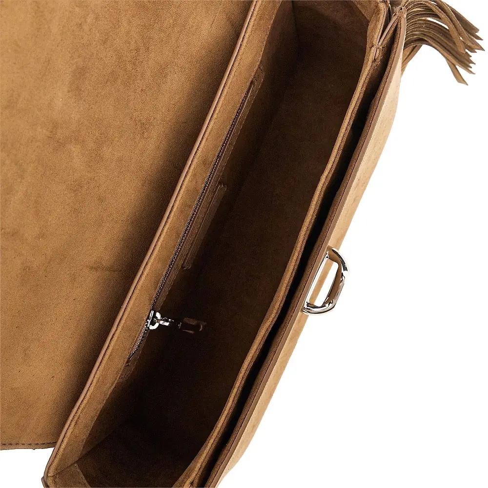 Geanta de umar Faux suede leather bag with fringes - Img 3