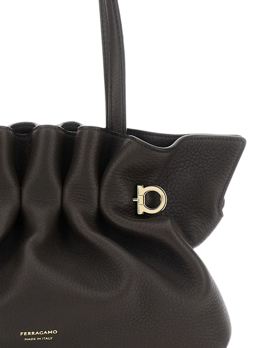Geanta de umar Ferragamo maro din piele 'Soft Bag' - Img 5