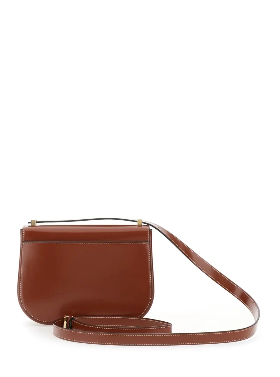 Geanta de umar Ferragamo maro din piele - Img 2
