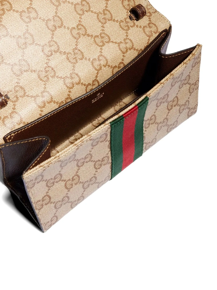 Geanta de umar Gucci bej din textil - Img 7