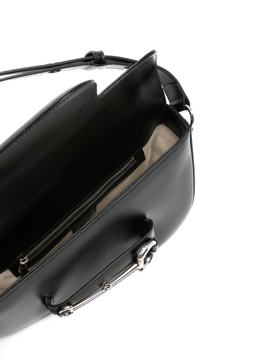 Geanta de umar Gucci Horsebit neagra din piele - Img 4
