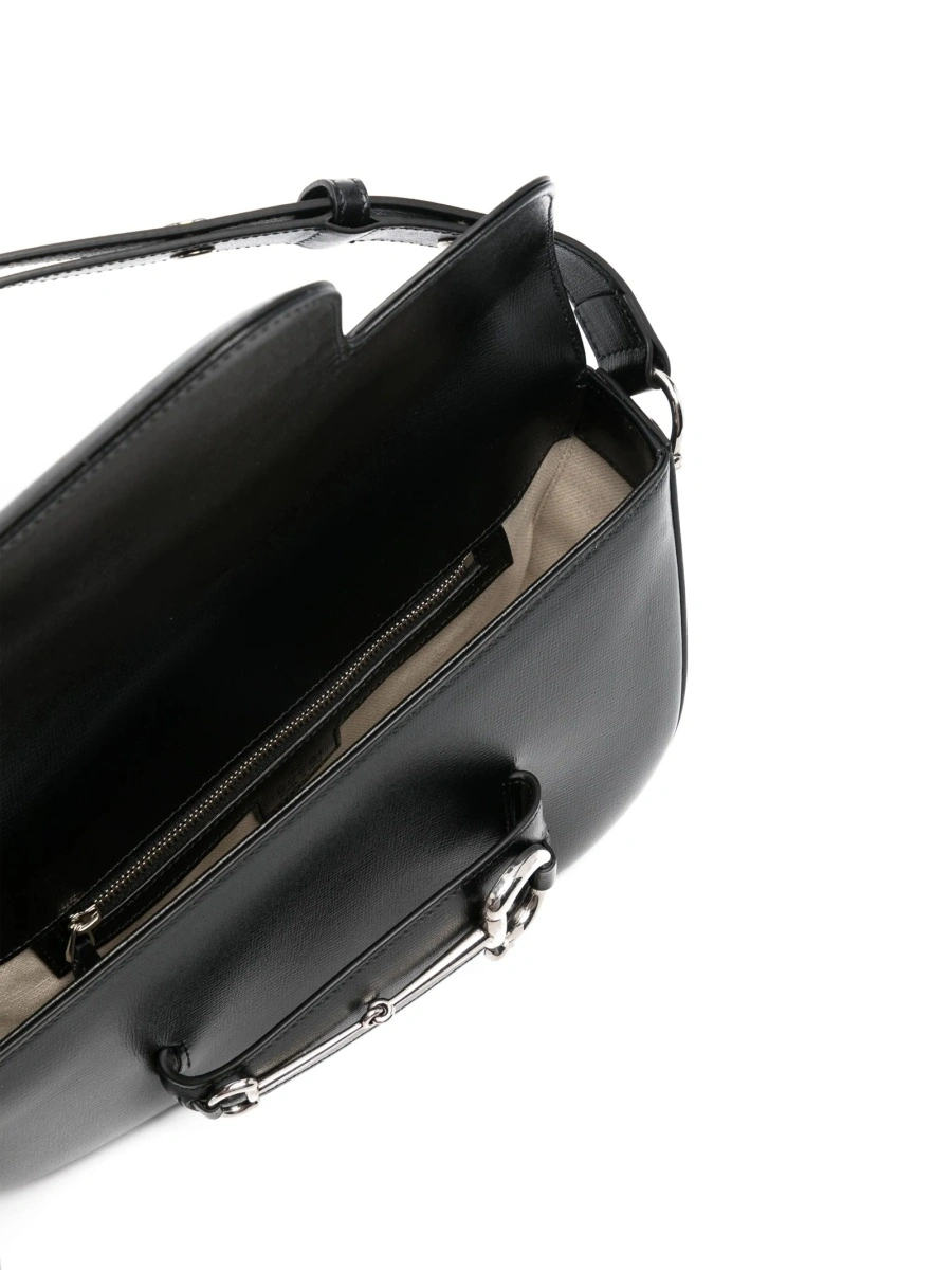 Geanta de umar Gucci Horsebit neagra din piele - Img 4