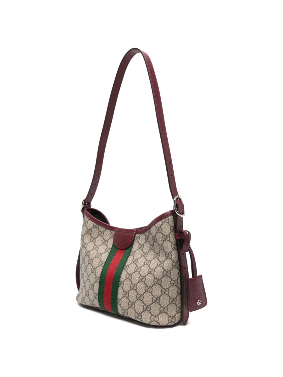 Geanta de umar Gucci neutra din piele si material textil - Img 3