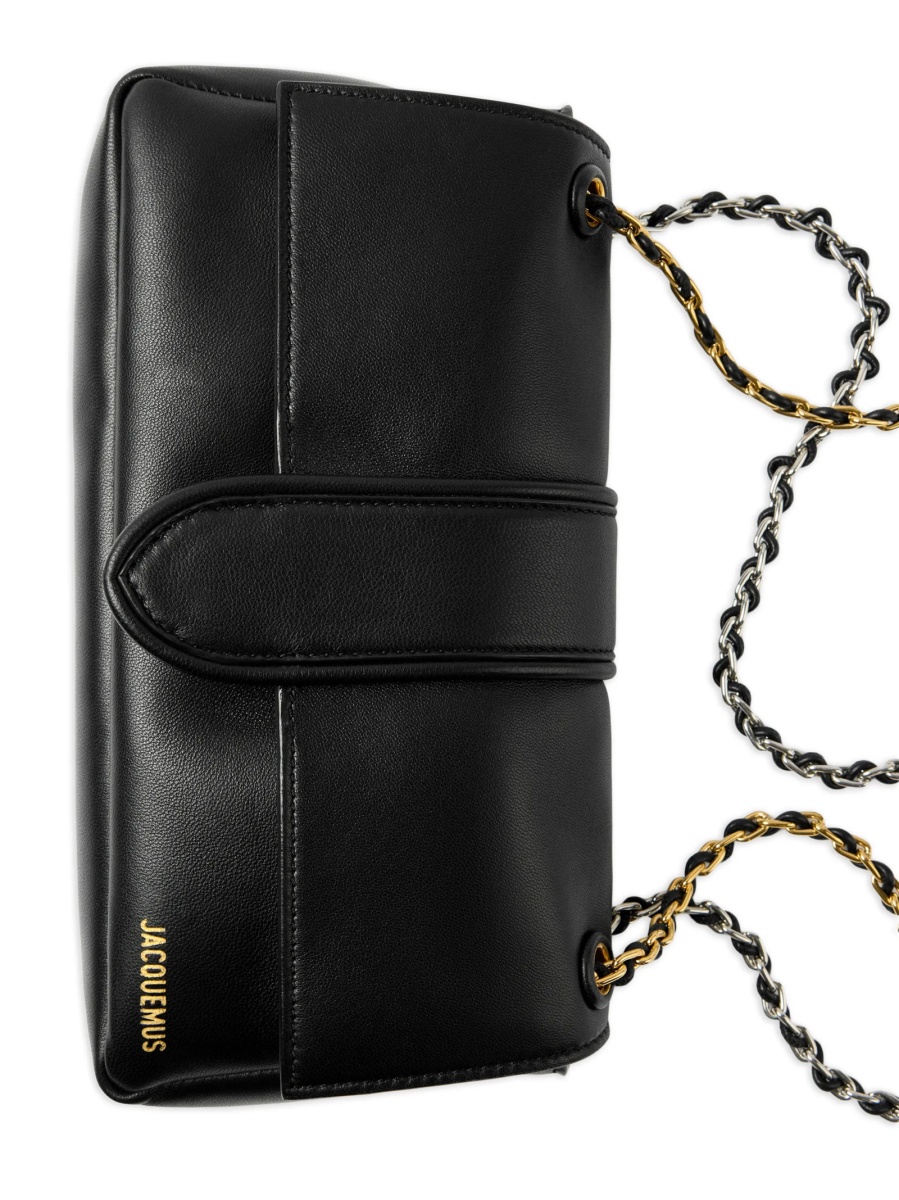 Geanta de umar JACQUEMUS Bambino neagra din piele - Img 4