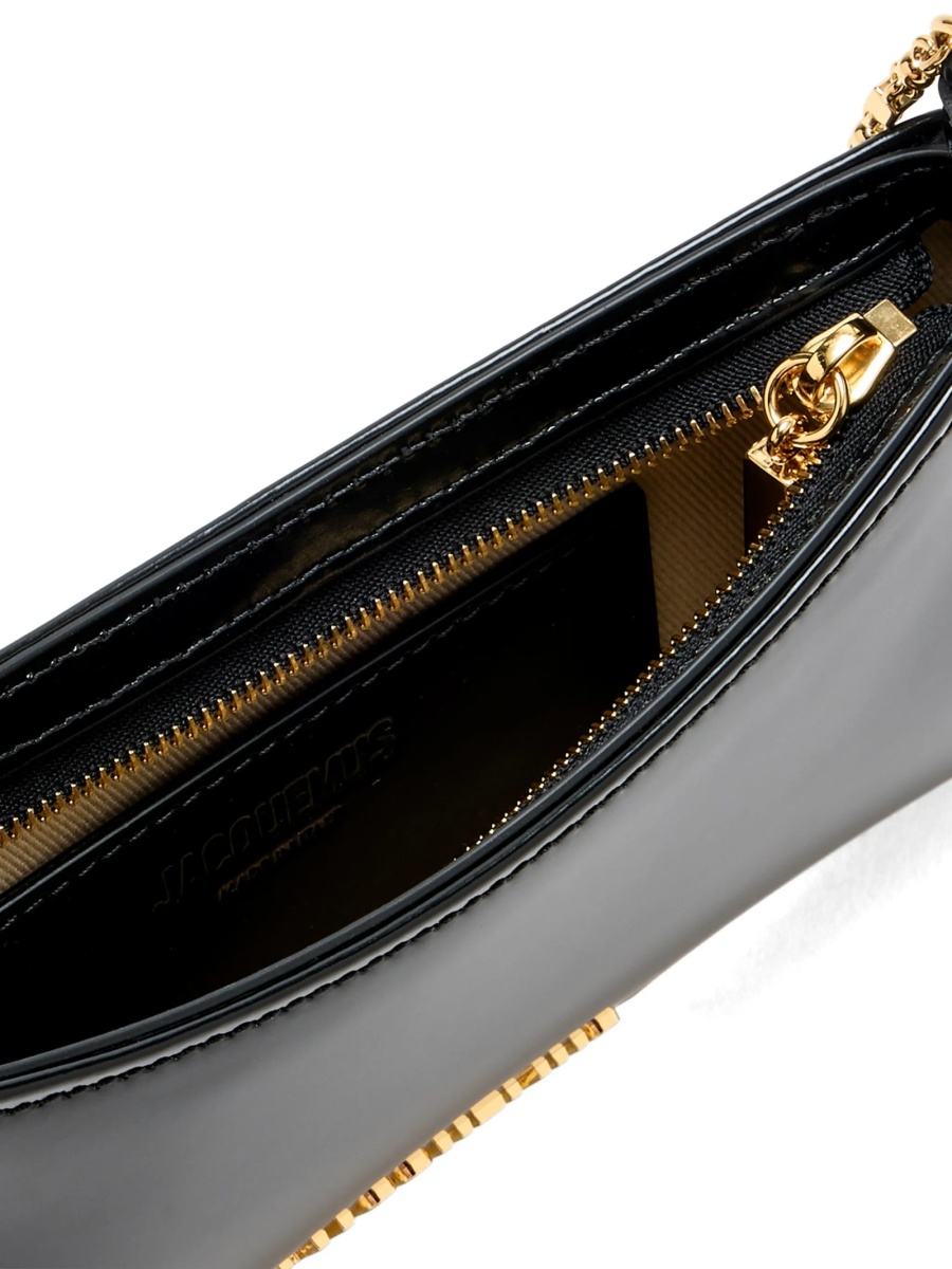Geanta de umar JACQUEMUS Bisou neagra din piele - Img 4