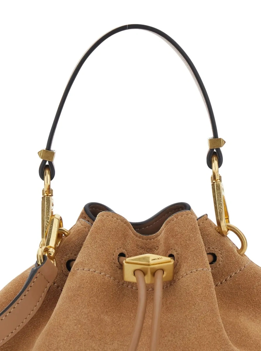 Geanta de umar Jimmy Choo bej din piele intoarsa - Img 3