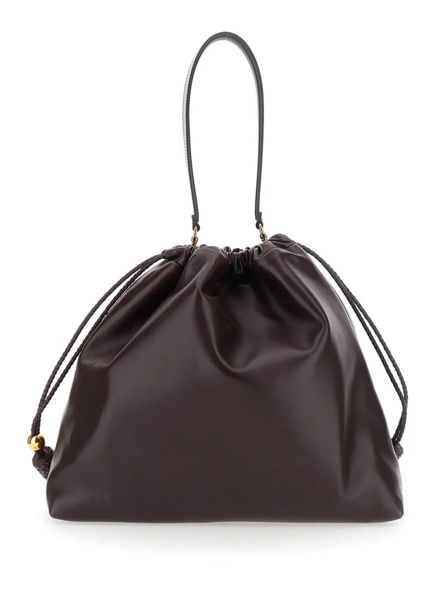 Geanta de umar 'Kalispera' Black Shoulder bag with Drawstring Closure in Leather for Women - Img 2