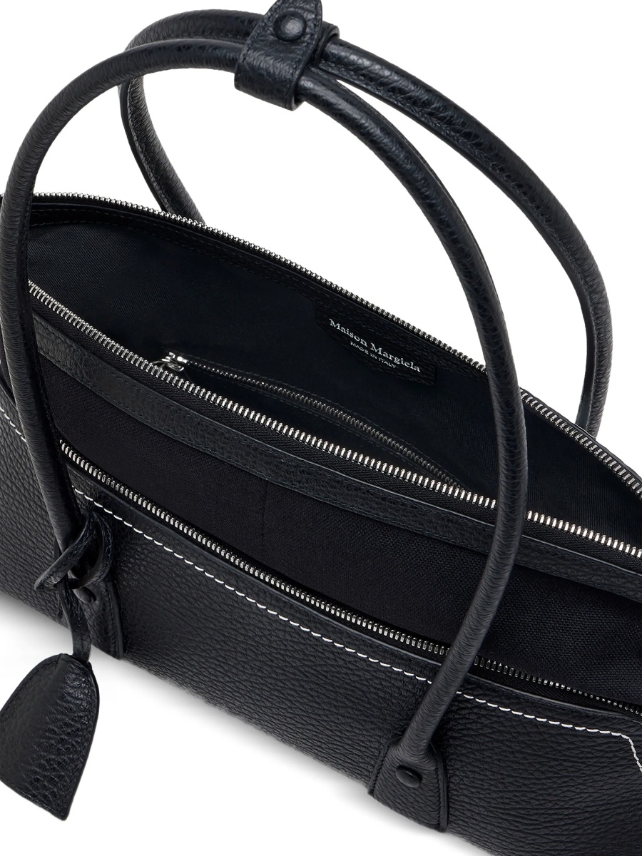 Geanta de umar Maison Margiela 5ac neagra din piele - Img 4