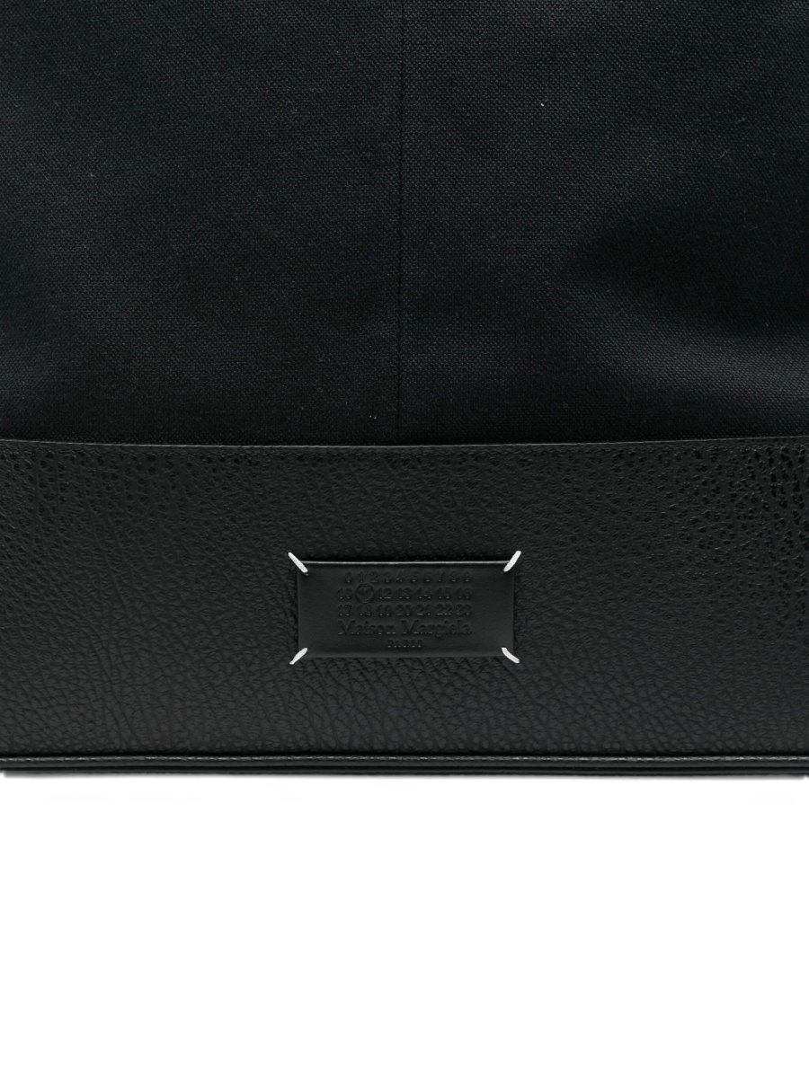 Geanta de umar Maison Margiela neagra din piele si fibre - Img 4