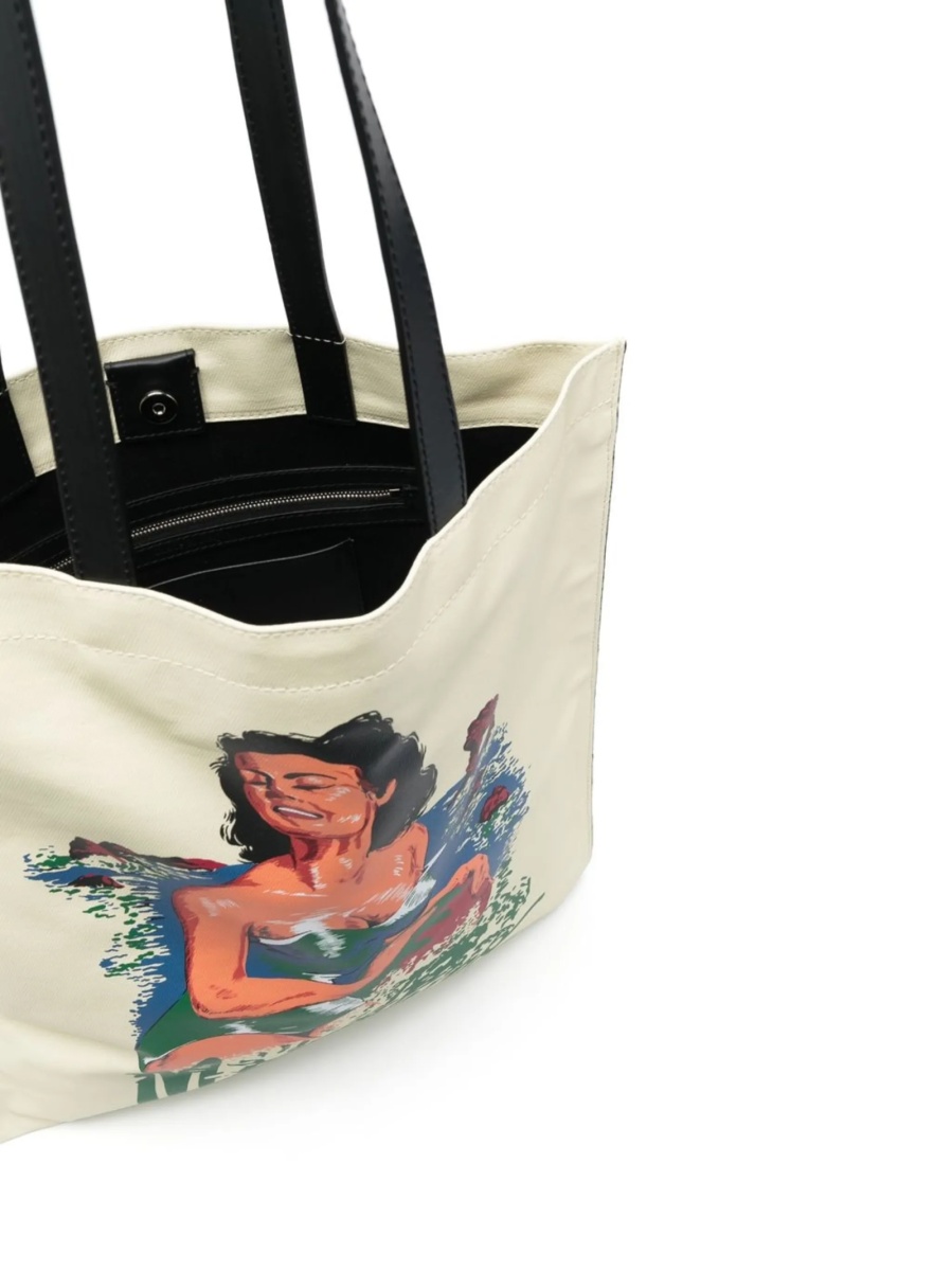 Geanta de umar Moschino galbena din piele - Img 5