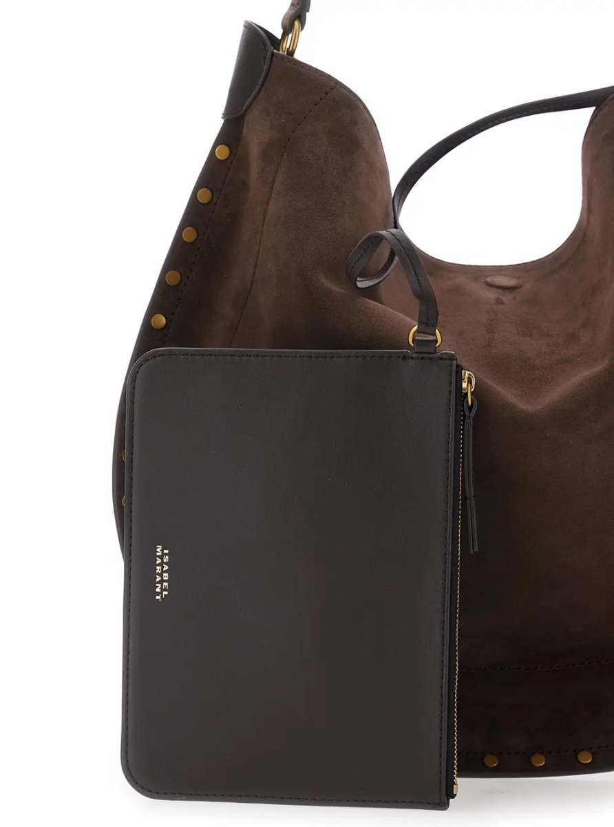 Geanta de umar Oskan Hobo Bag characterized by a soft design and a sophisticated look in brown for women - Img 3