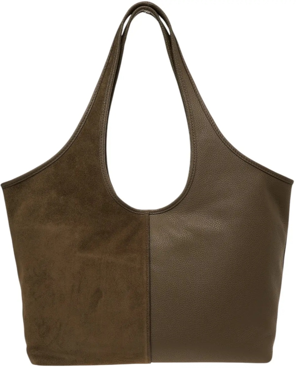 Geanta de umar Shopper in leather and suede - Img 5