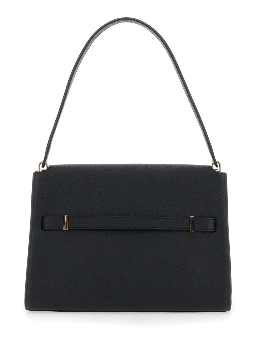 Geanta de umar Shoulder Bag 'Lee Radziwill' with Single Strap and Clasp Closure on the Front in Black Leather for Women - Img 2