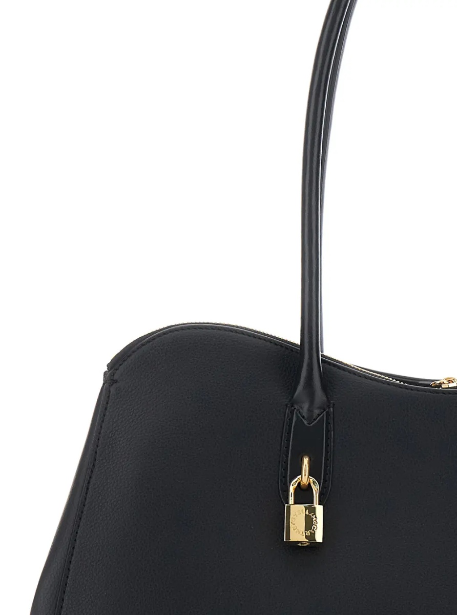 Geanta de umar Shoulder Bag 'Ryder' with Two Top Handles and Lock Detail on the Front in Black Ecoleather for Women - Img 2