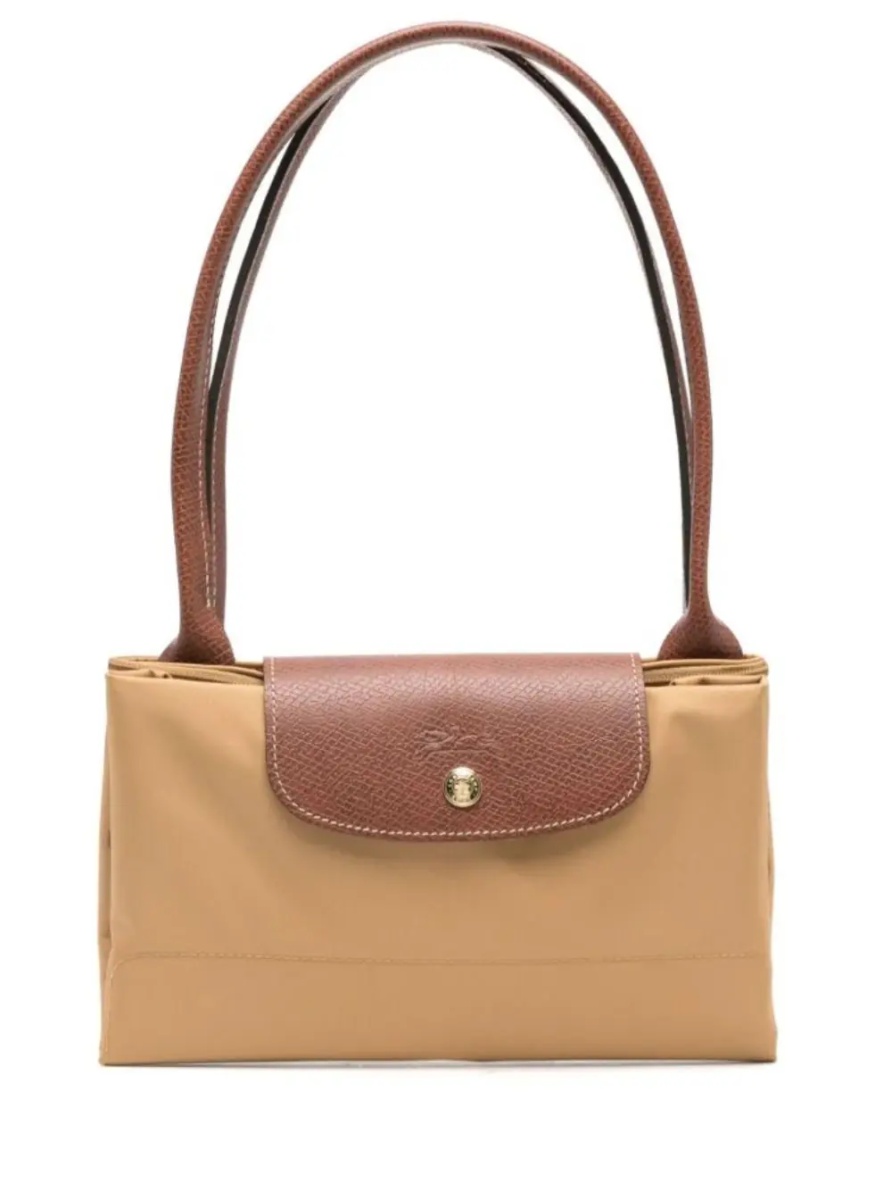 Geanta de umar Shoulder Bag with Button Closure in Beige Leather for Women - Img 5