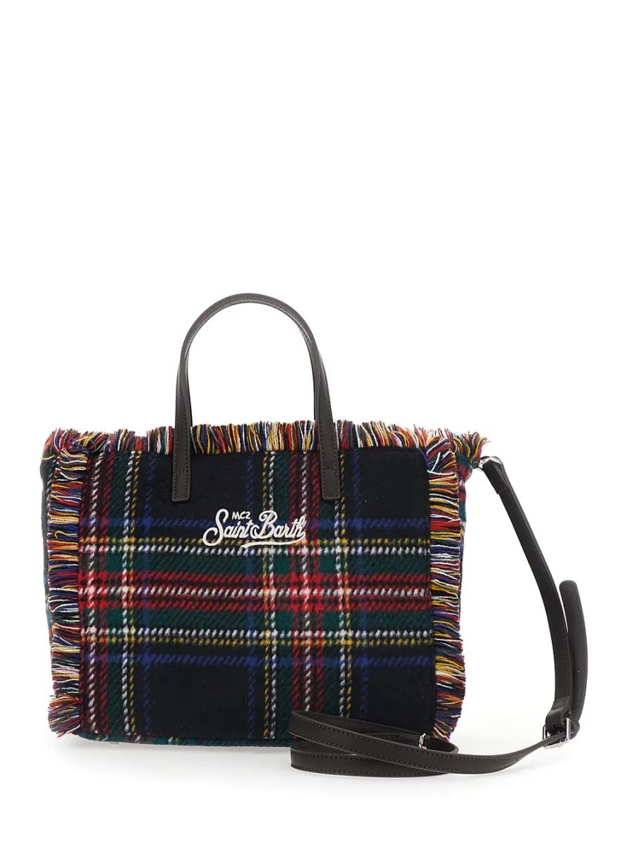 Geanta de umar Shoulder bag with tartan and patch in 100% polyester multicolor unisex - Img 2